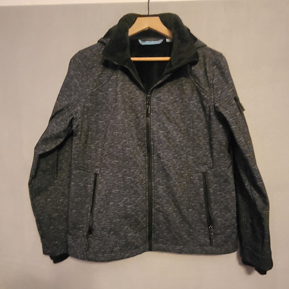 Women's Gray/ Black Zip Front Fleece Lined Jacket. Size L